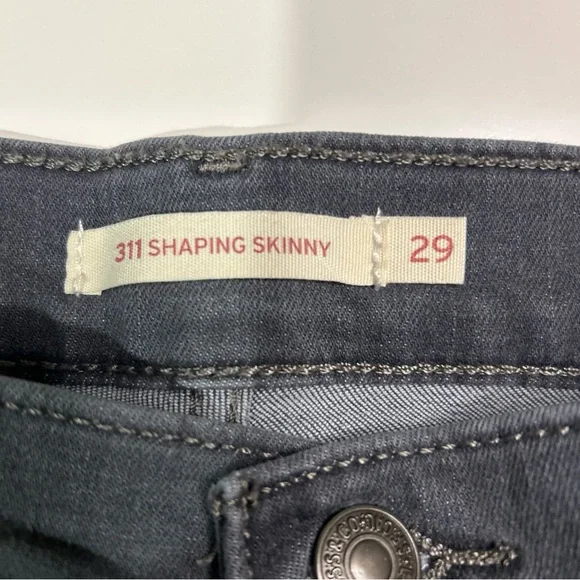 Levi’s 311 Shaping Skinny Jeans Women’s Juniors 29 Black Wash Logo - Picture 6 of 16